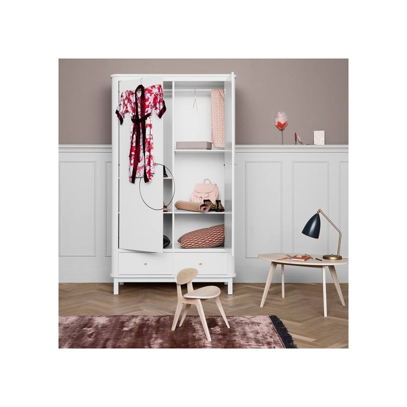 Armario Wood de 2 puertas Oliver Furniture White