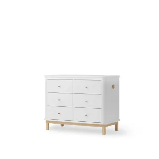 Cómoda Oliver Furniture Wood 6 cajones White/Oak